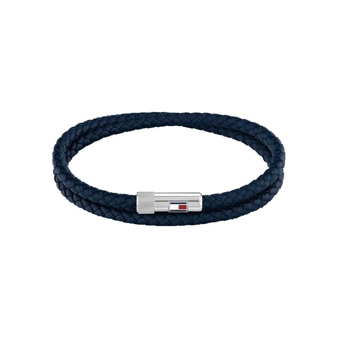 Achat Bracelet Tommy Hilfiger Casual Core en cuir bleu et acier, taille 41.5cm