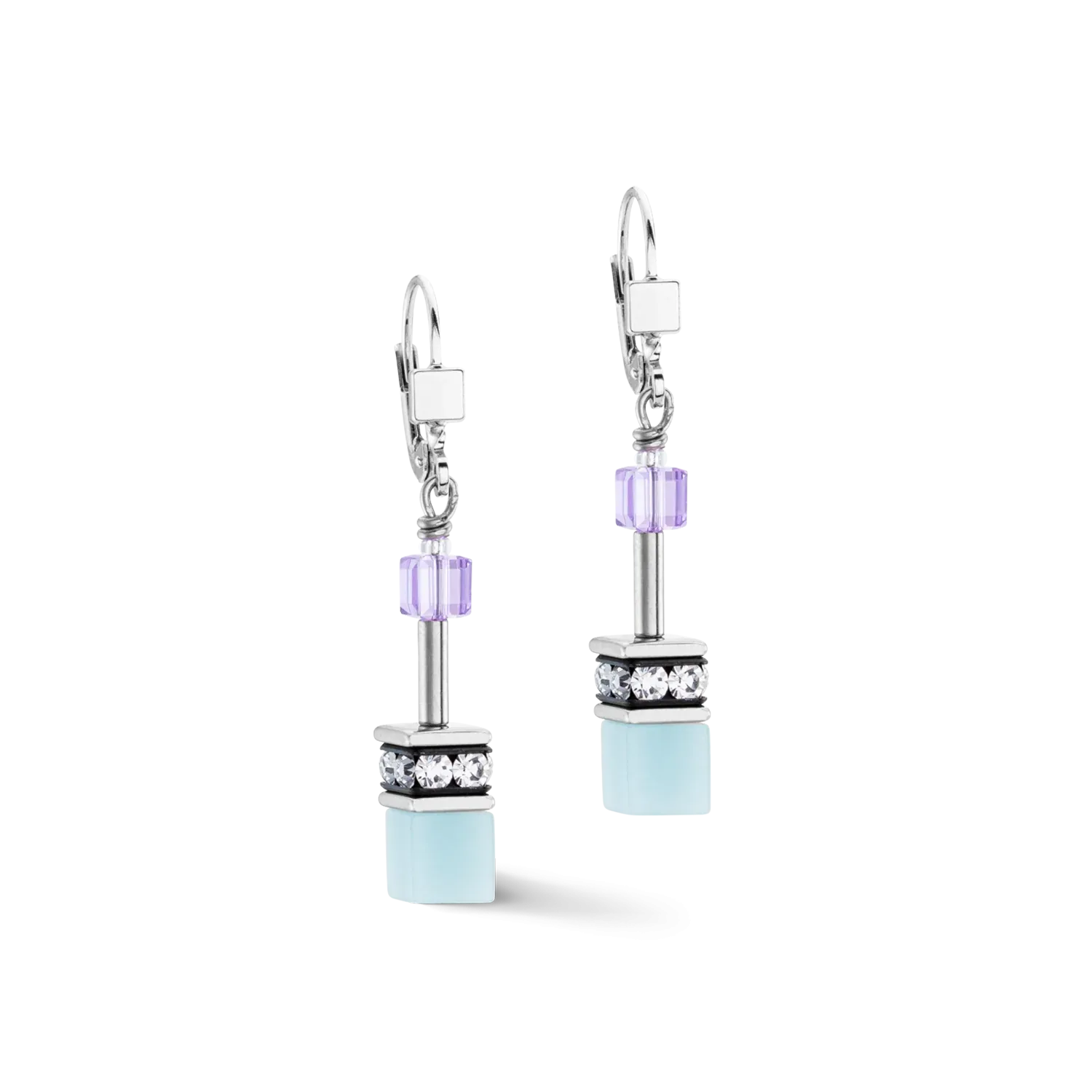 Collection 2838 - Aqua lilas - Boucles d'Oreilles - Cœur de Lion