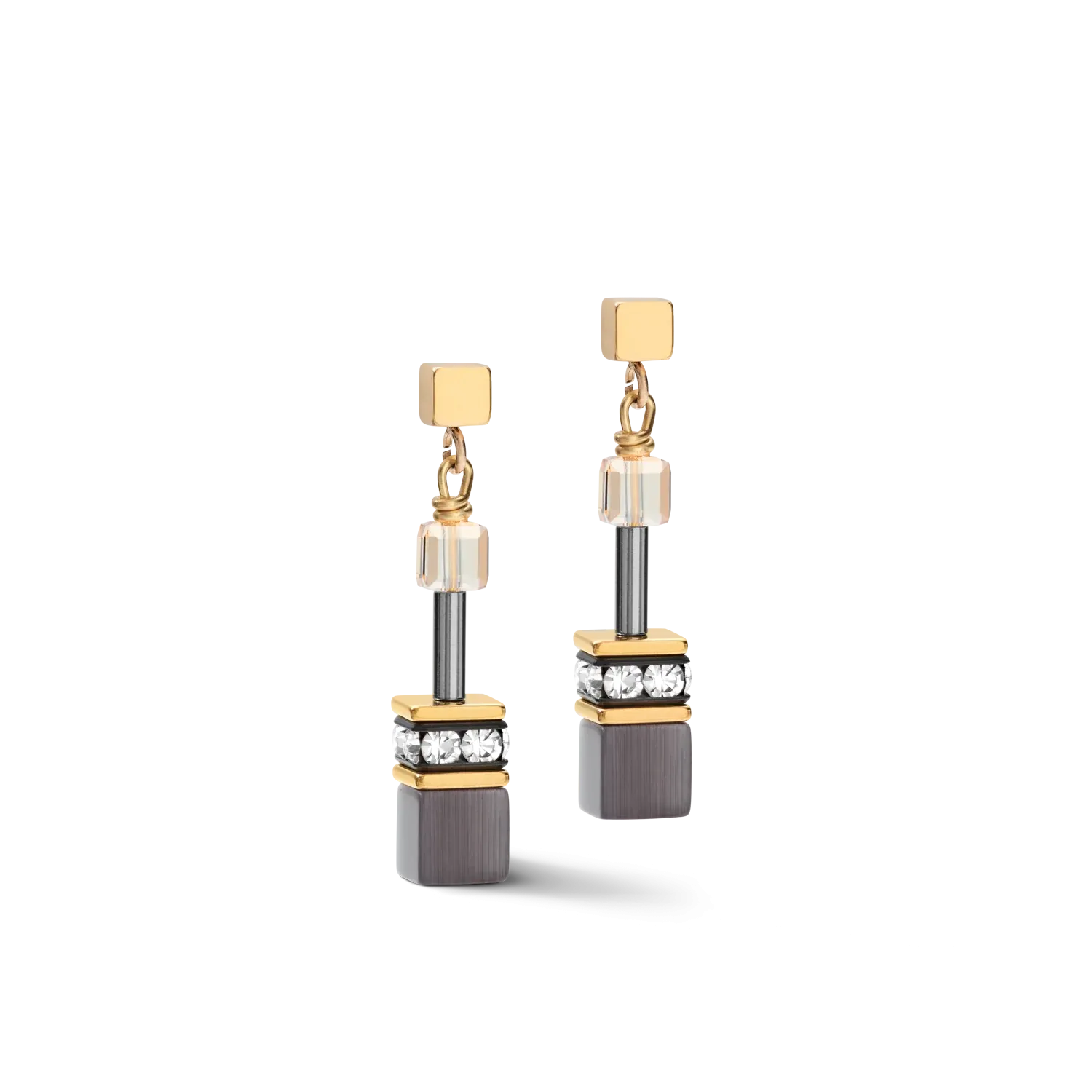 Collection 2839 - Gris Or - Boucles d'Oreilles - Cœur de Lion