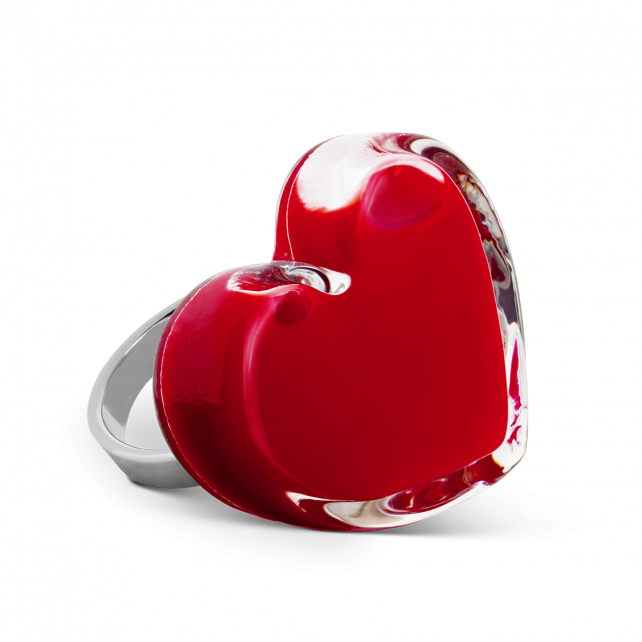 Coeur Milk Medium - Rouge Foncé - Bague - Pylones
