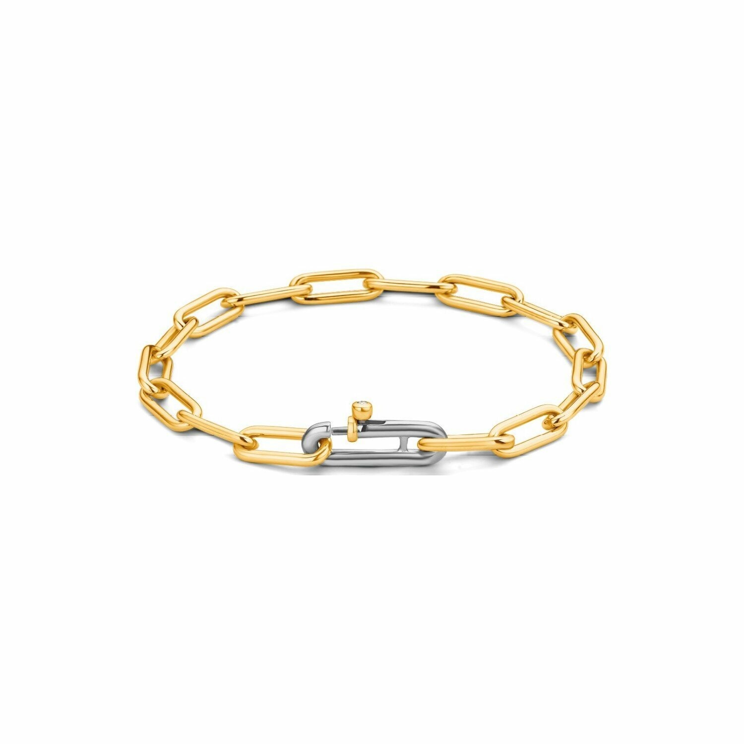 Bracelet Ti Sento en argent doré, maille forçat