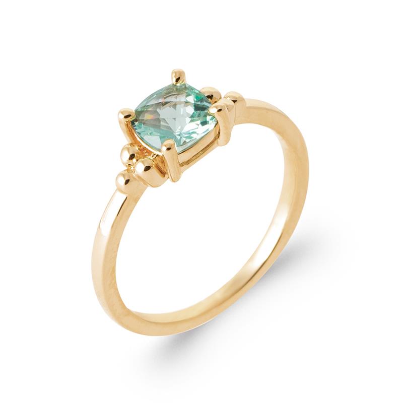 Solitaire - Vert - Bague en Plaqué Or - Azuline