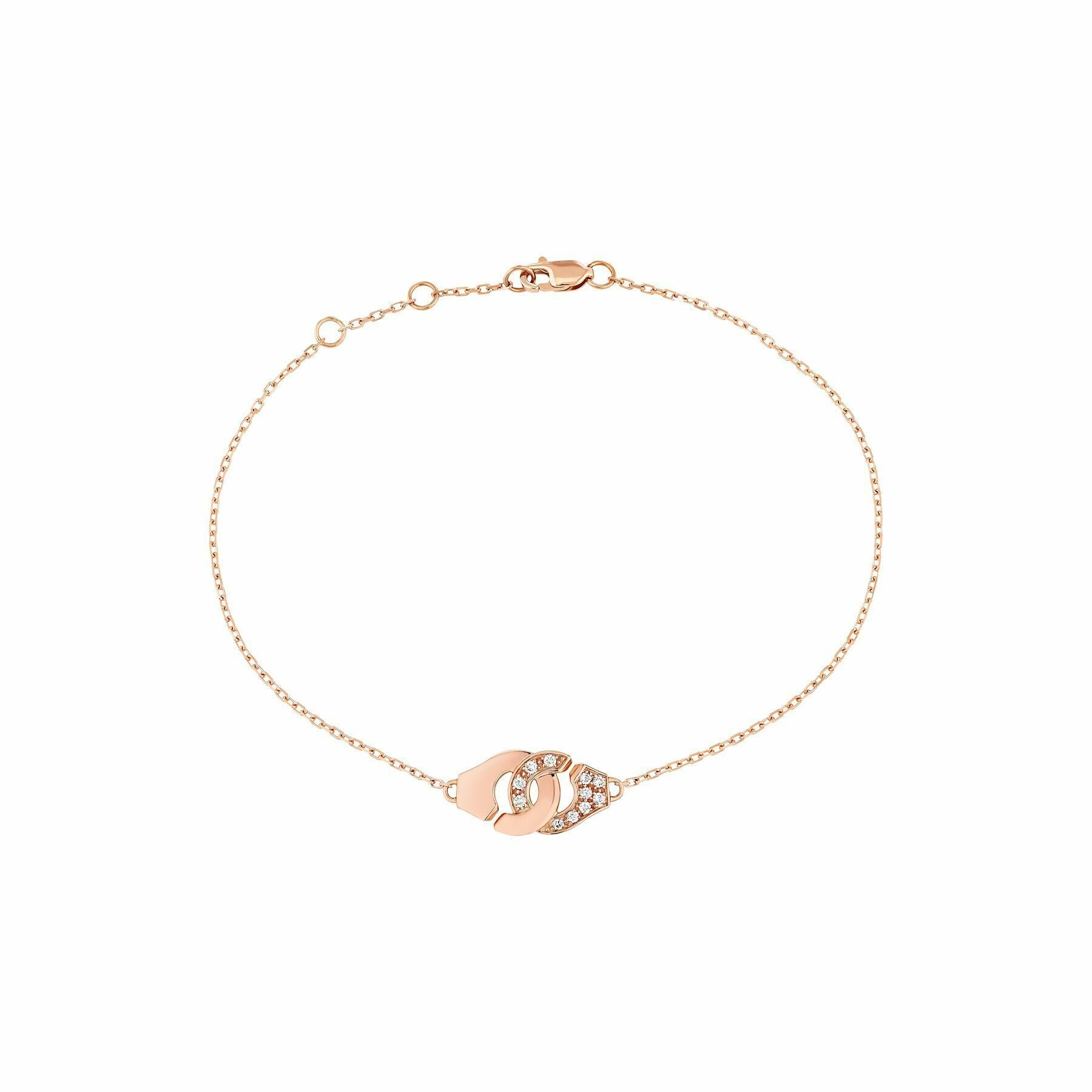Achat Bracelet Menottes dinh van chaîne forçat R8 en or rose et diamants