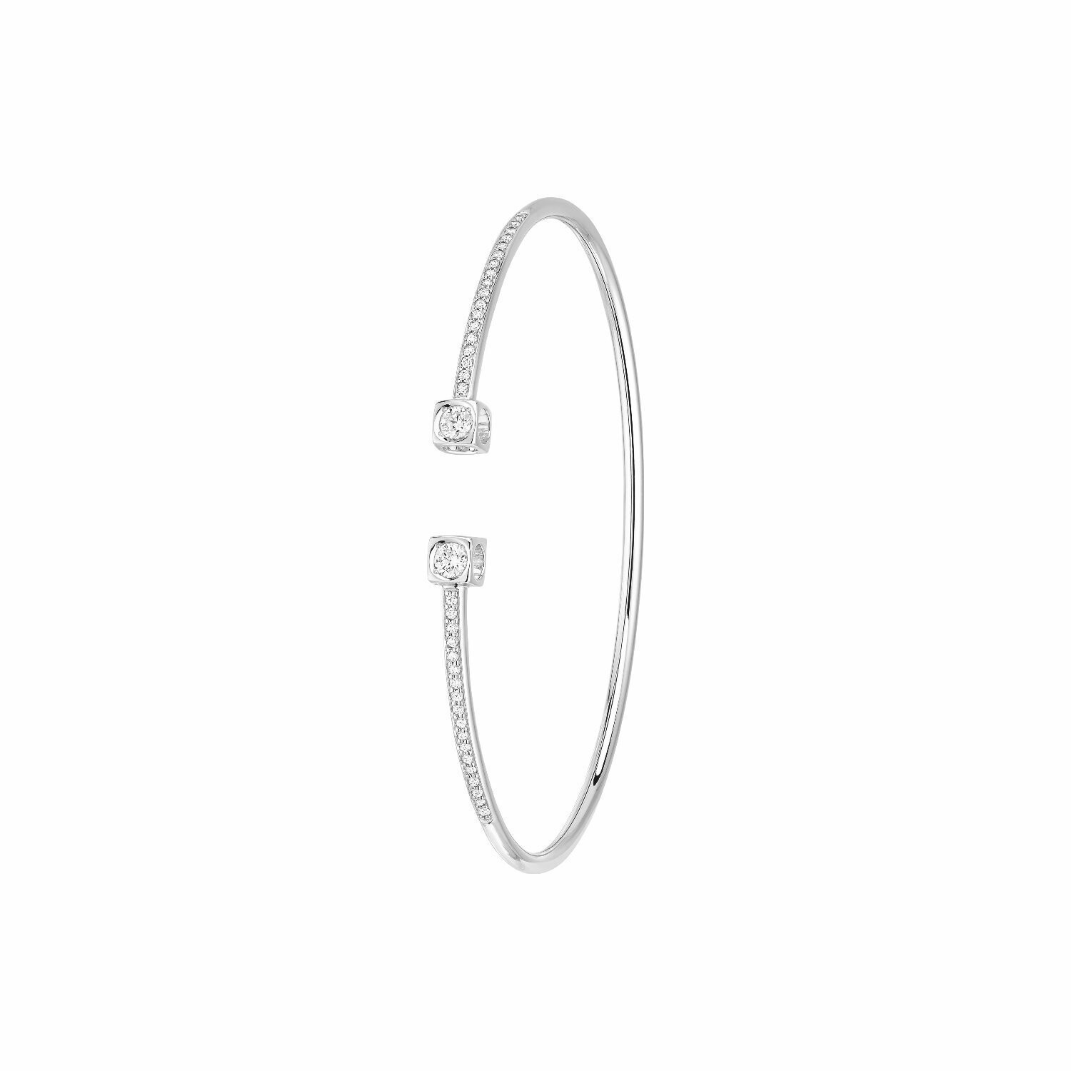 Achat Bracelet dinh van Le Cube Diamant grand modèle en or blanc et diamants