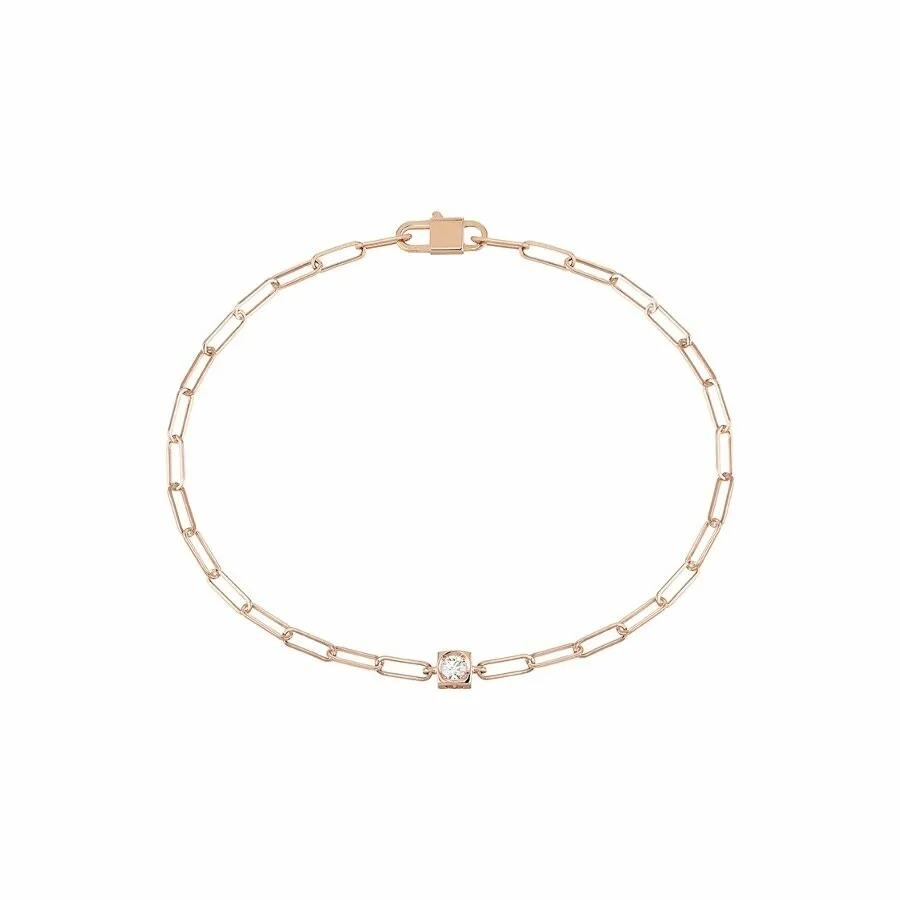 Bracelet dinh van Le Cube Diamant en or rose et diamant 308515 - Rigal