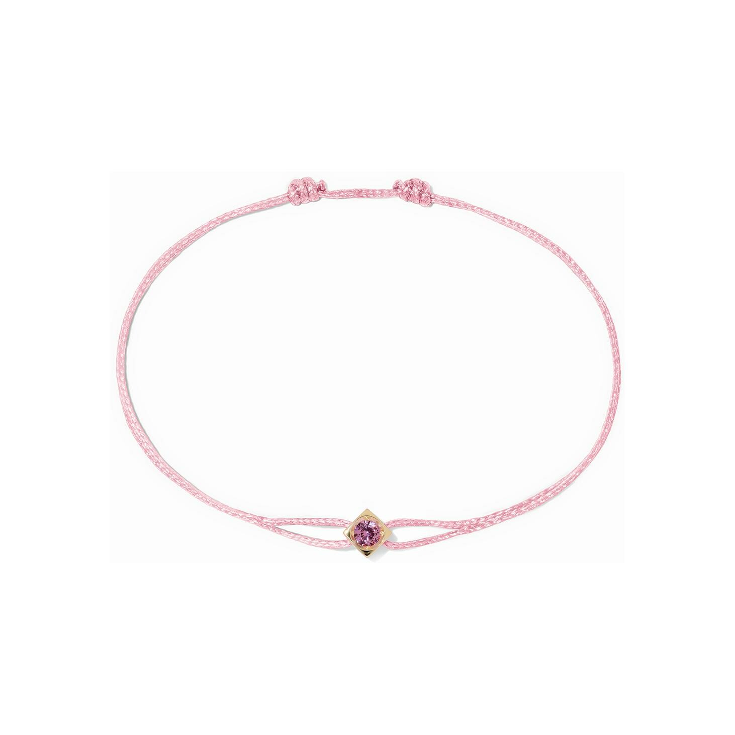 Achat Bracelet sur cordon dinh van Le Cube Diamant en or jaune et saphir rose