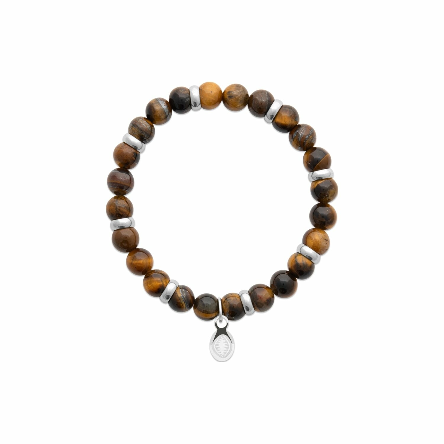 Achat Bracelet en acier et oeil de tigre