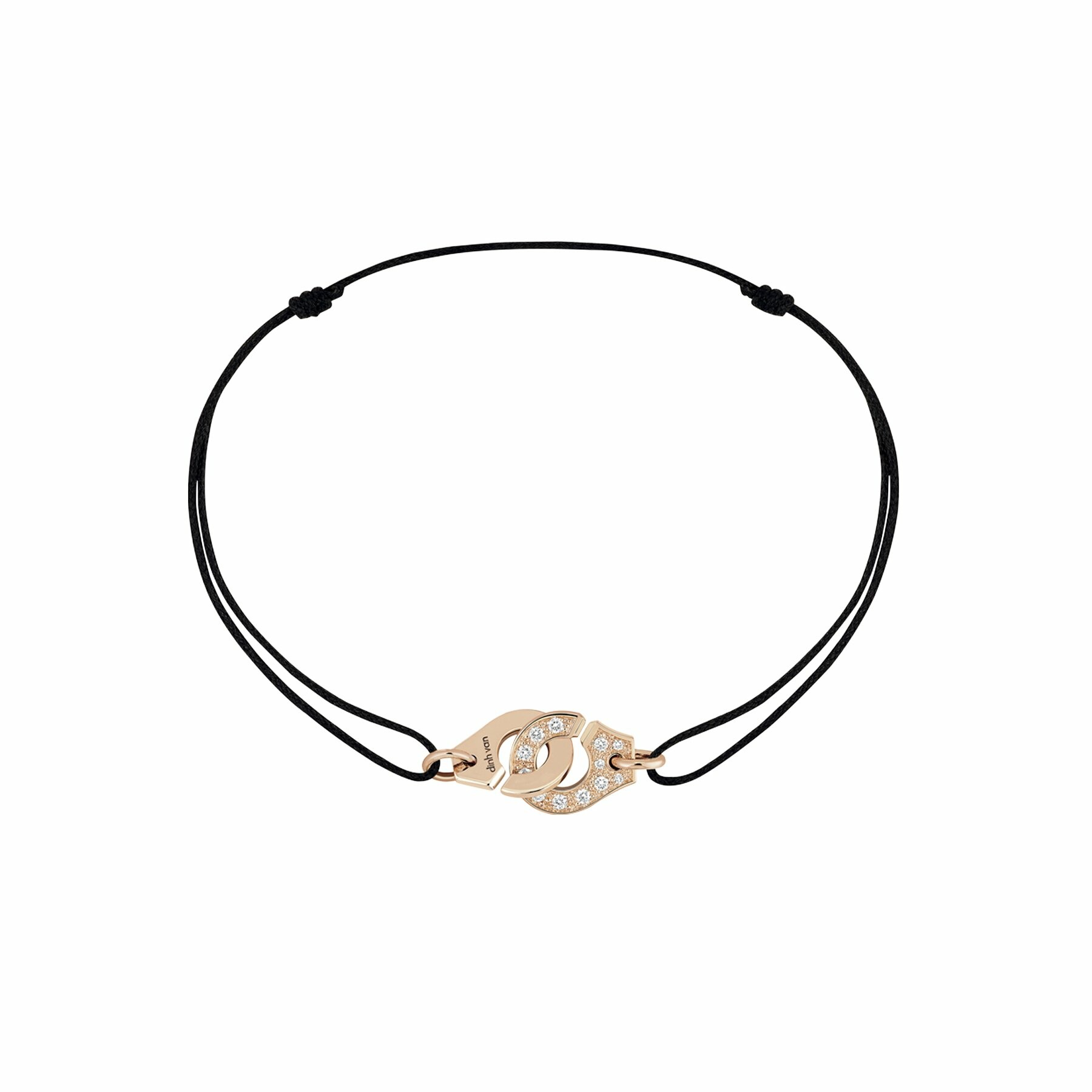 Achat Bracelet sur cordon Menottes dinh van R8 en or rose et diamants