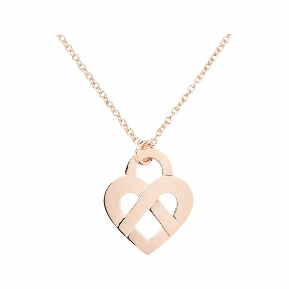 Coeur Entrelacé Pendentif Poiray Coeur Entrelacé Grand Modèle en or rose