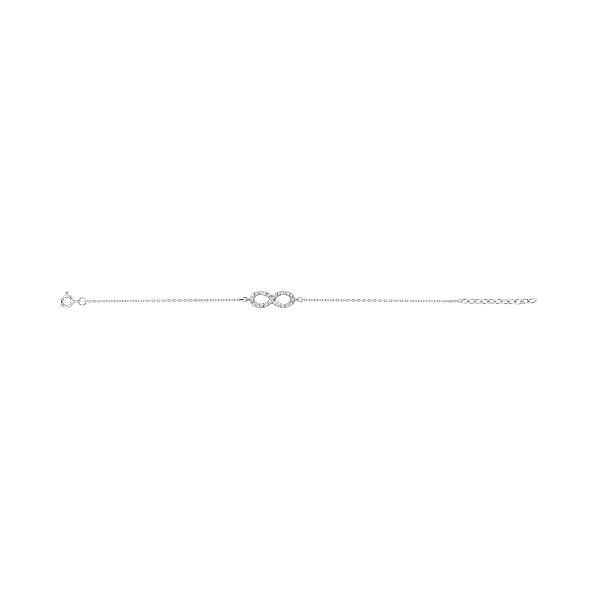 Achat Bracelet en argent rhodié et oxyde de zirconium, taille 18cm