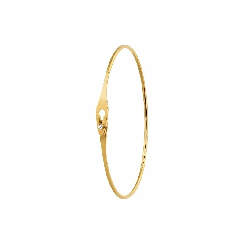 Bracelet jonc dinh van Serrure en Or jaune et Diamant 334106 - Rigal