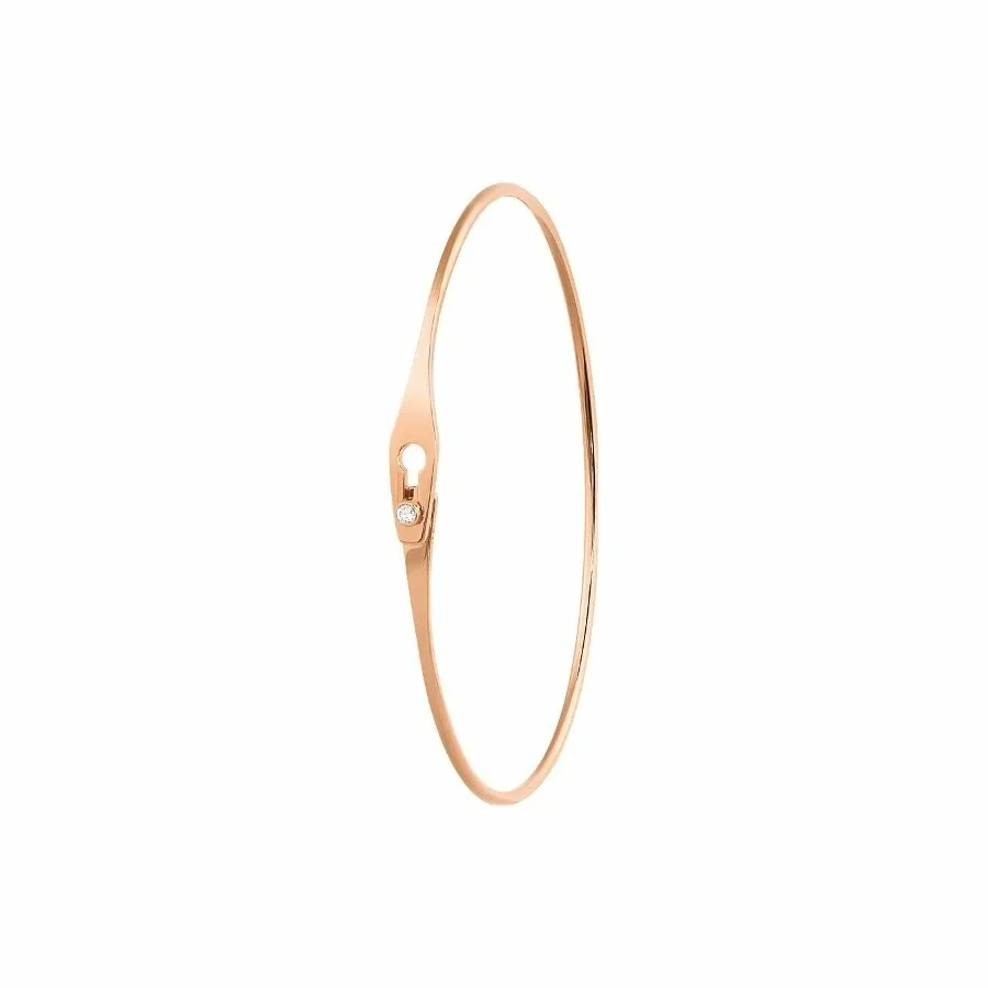 Bracelet dinh van Serrure Jonc en or rose et diamant 334108 - Rigal