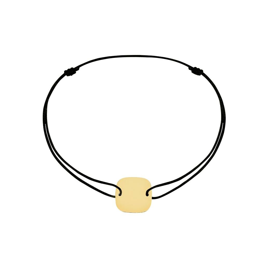 Achat Bracelet dinh van sur cordon plaque carrée en or jaune