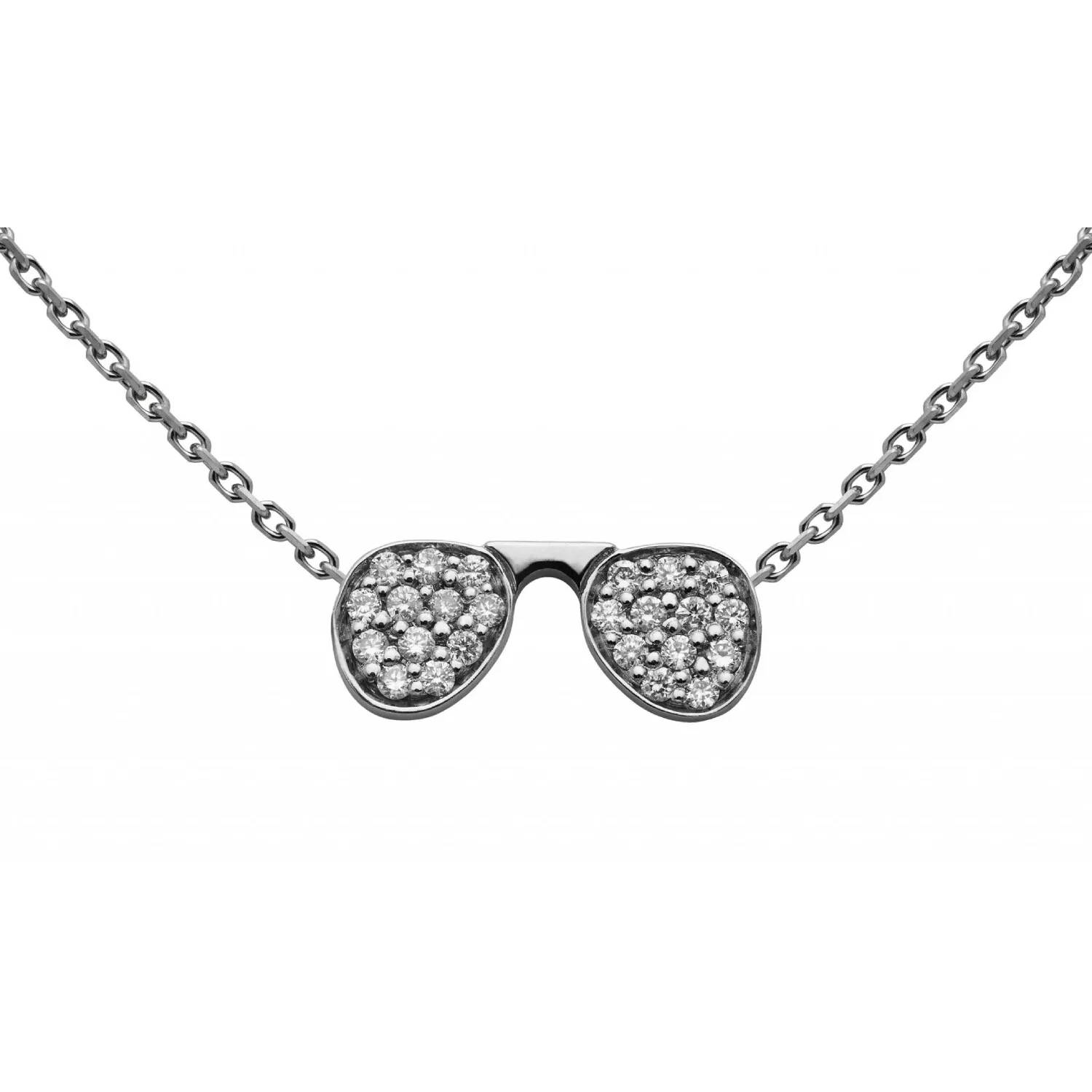 Collier chaîne RedLine Stylé or noir avec diamants 0.12ct en serti clos, or noir