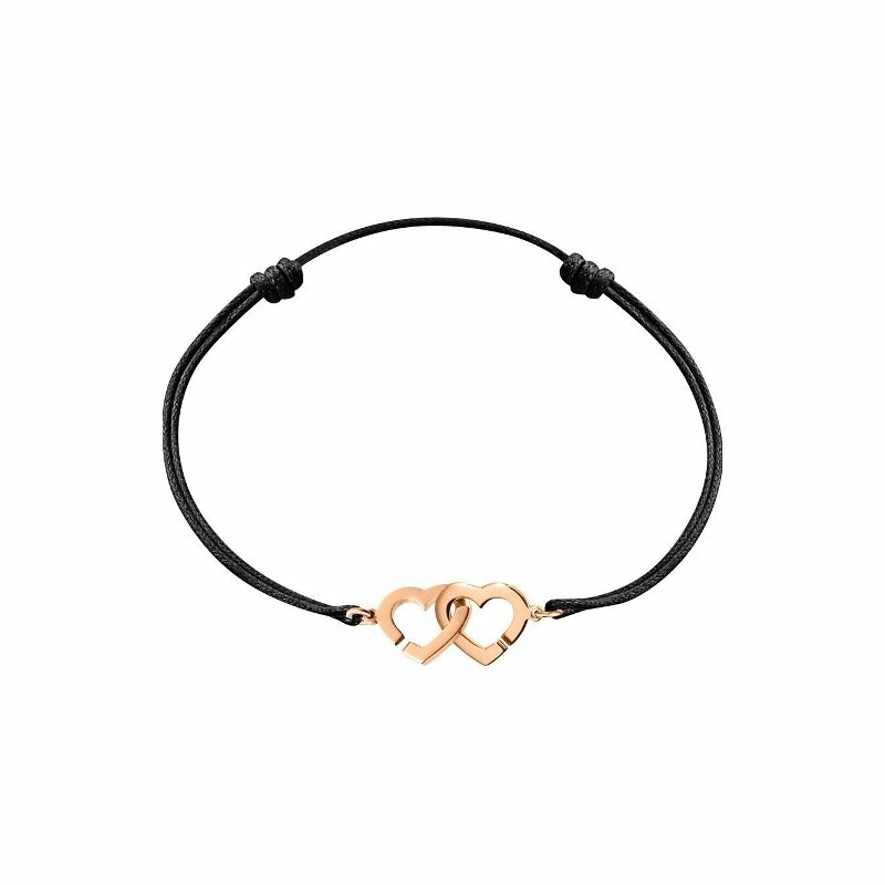 Achat Bracelet sur cordon dinh van Double Coeurs en or rose
