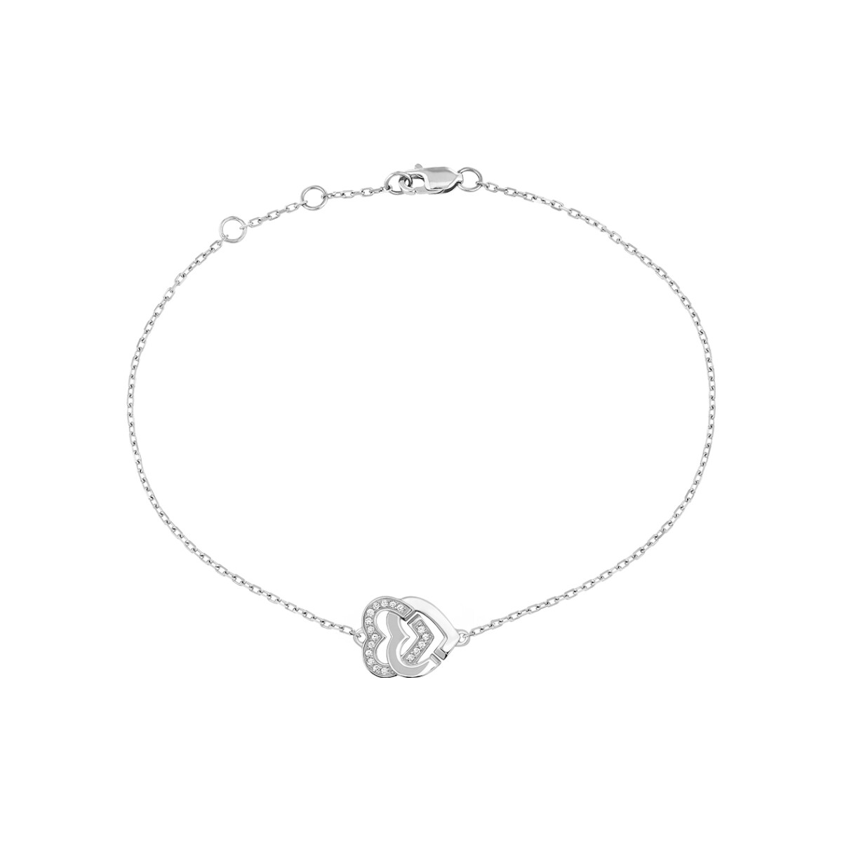 Achat Bracelet dinh van Double Cœurs R10 en or blanc et diamants
