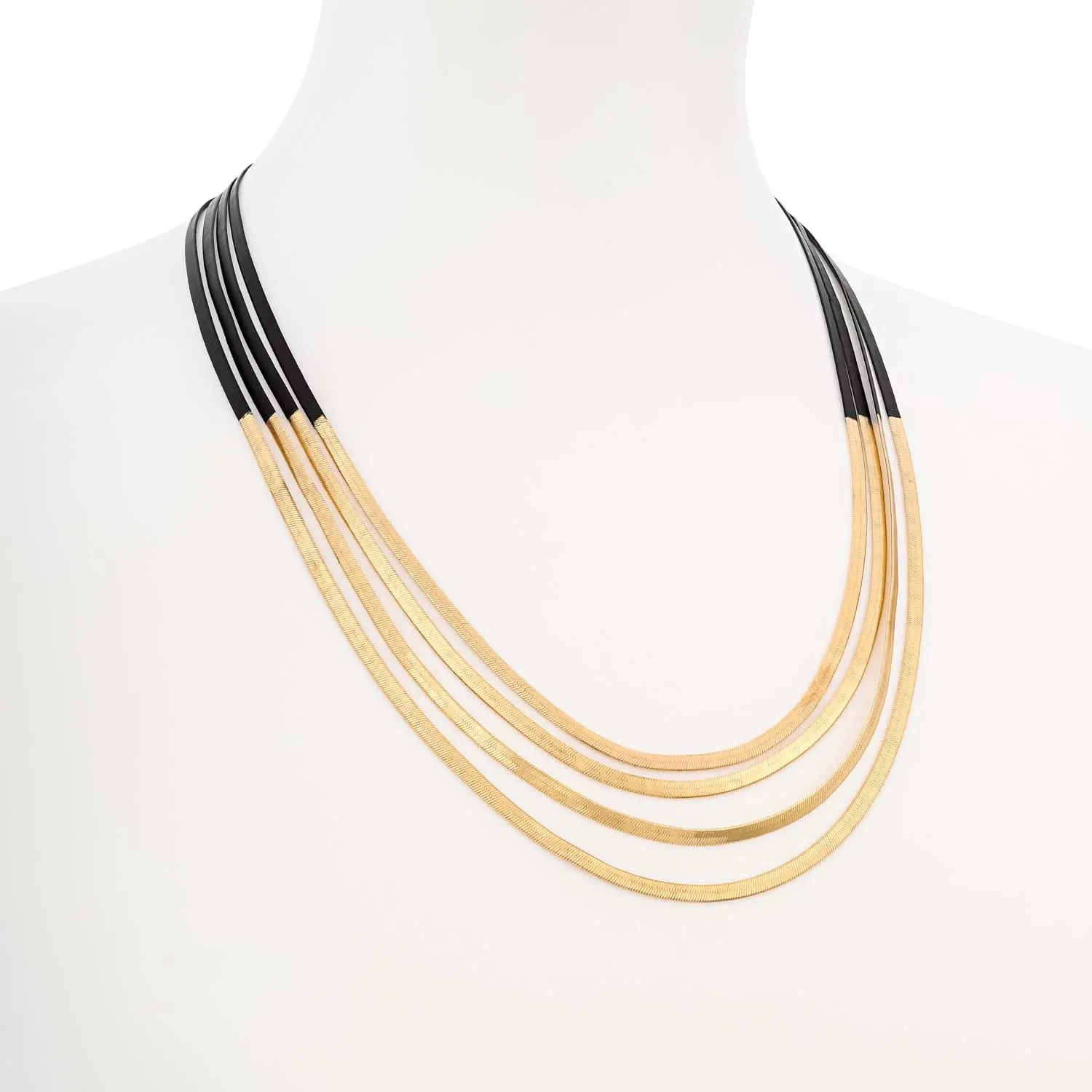 Collier multirangs - Golden Black