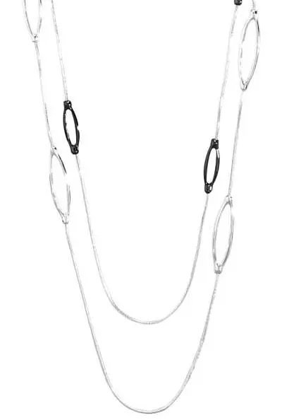 Collier multirangs - Silver Ovals