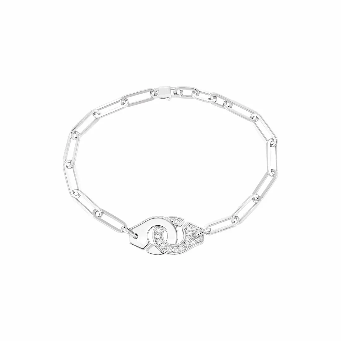 Bracelet Menottes dinh van en or blanc et diamants R12 365212 - Rigal
