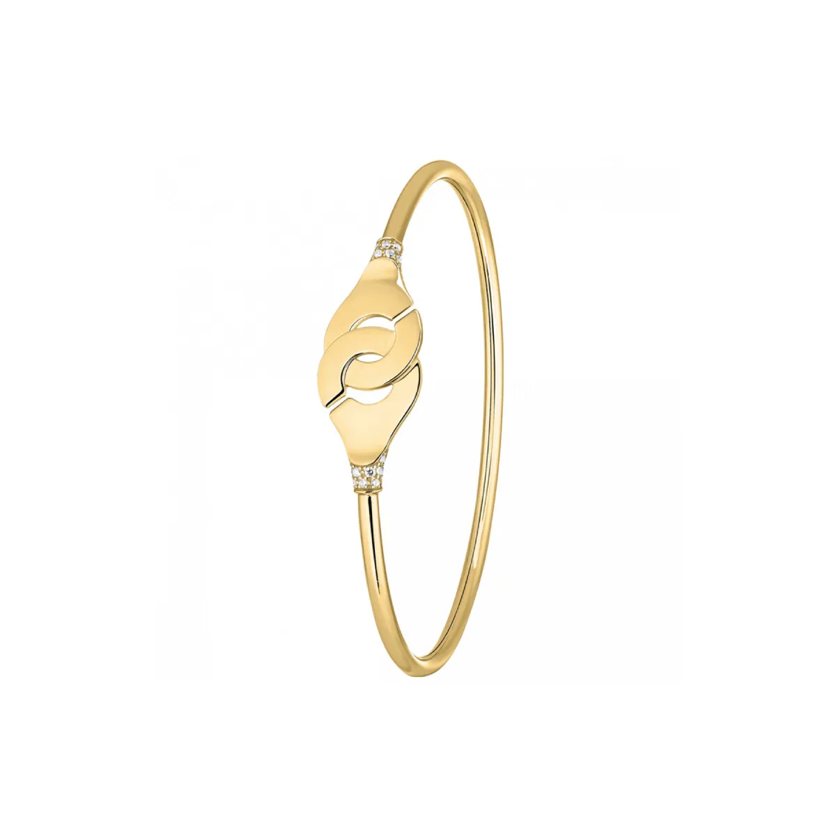 Bracelet Menottes dinh van R12 en or jaune et diamants 368411 - Rigal
