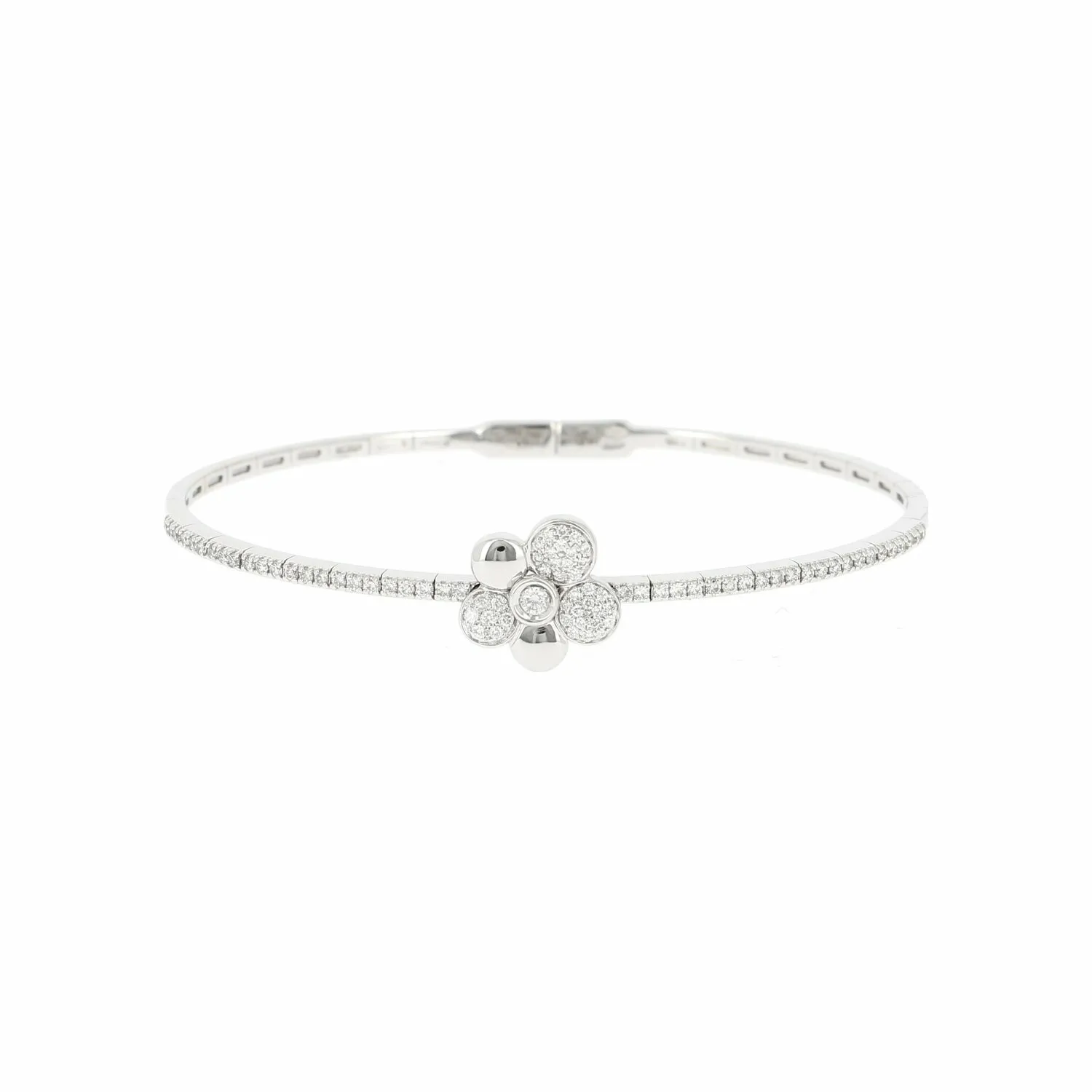 Achat Bracelet Fleur serti en or blanc et diamants, petit modèle