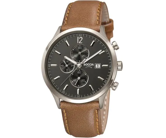 Boccia 3753-04 Montre Homme Chronographe Titane Montre Homme 42mm 5ATM