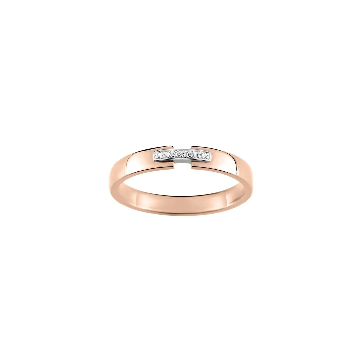 Achat Alliance contemporaine en or rose, or blanc et diamants