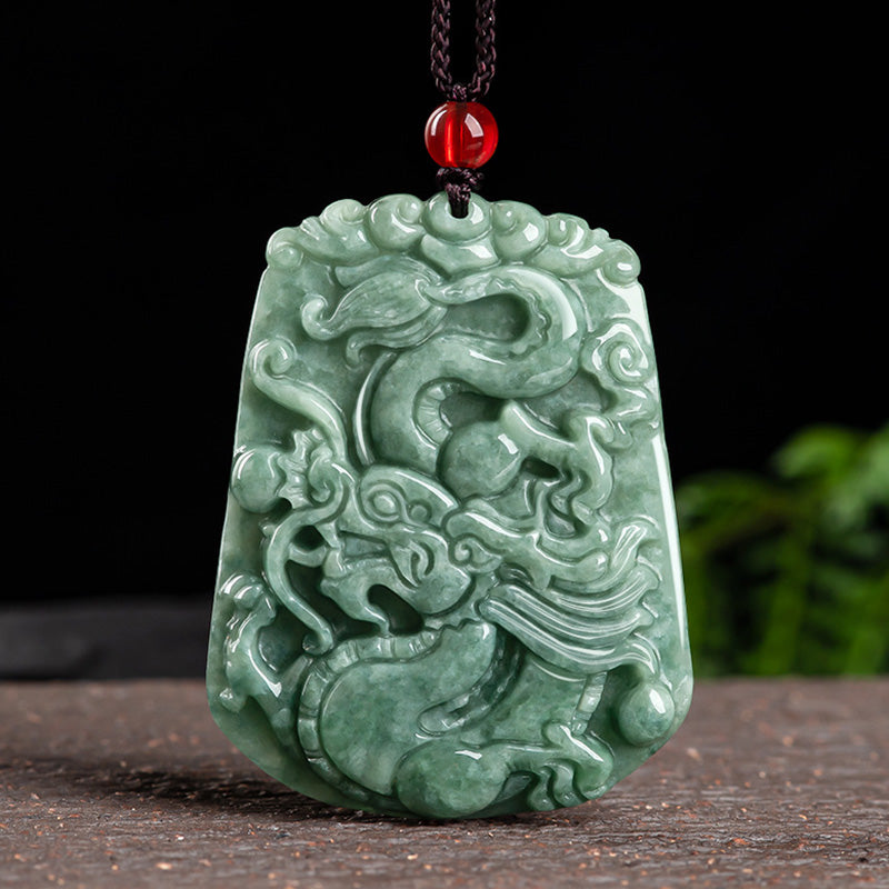 Buddha Stones en jade et dragon du zodiaque chinois