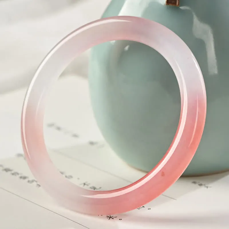 Bracelet de richesse en jade et soie rose doré avec Buddha Stones