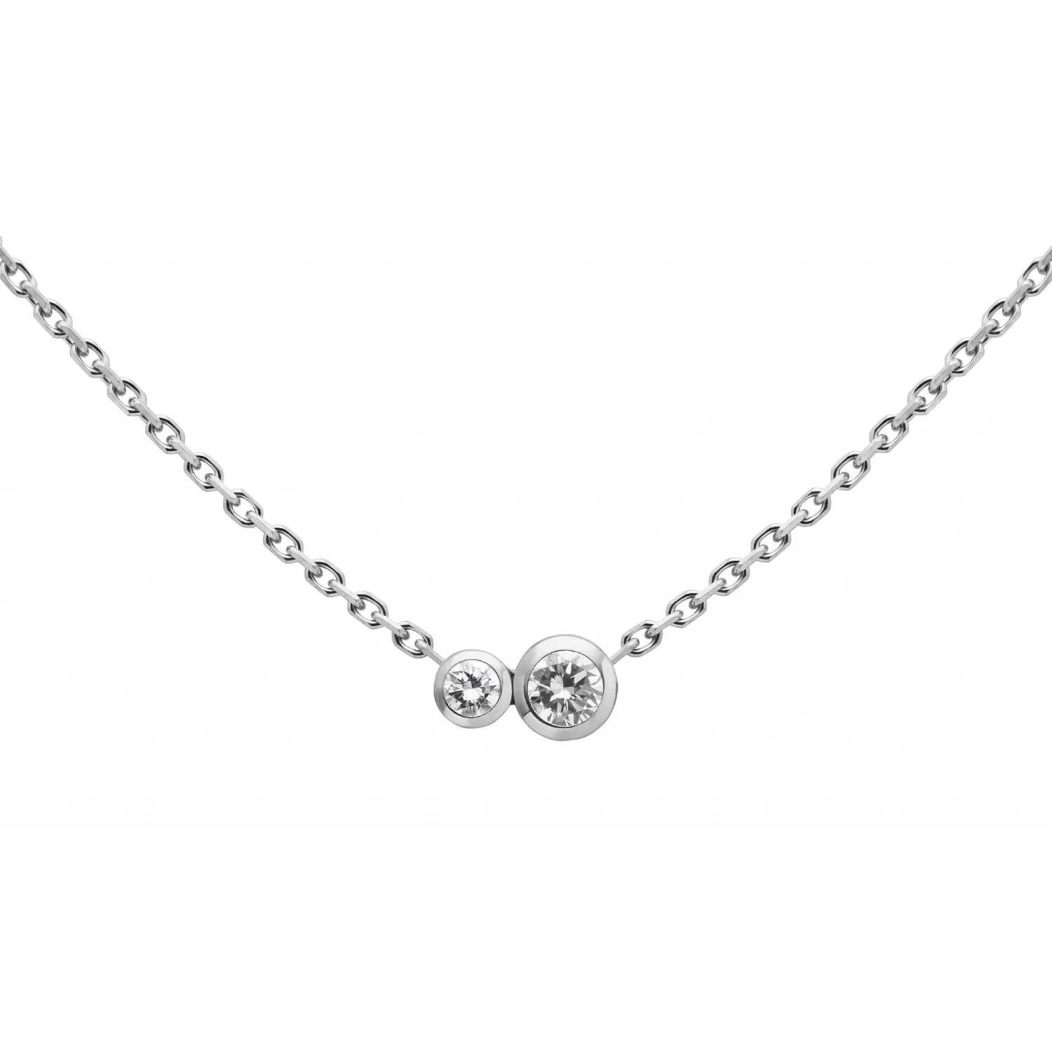 Collier chaîne RedLine Infinite avec diamants 0.15ct en serti clos, or blanc