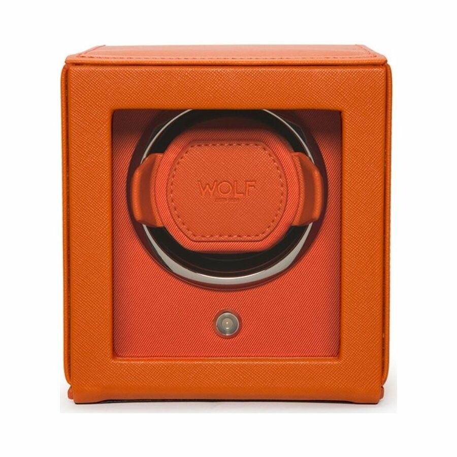 Achat Remontoir pour montre automatique Wolf 1834 en cuir vegan orange