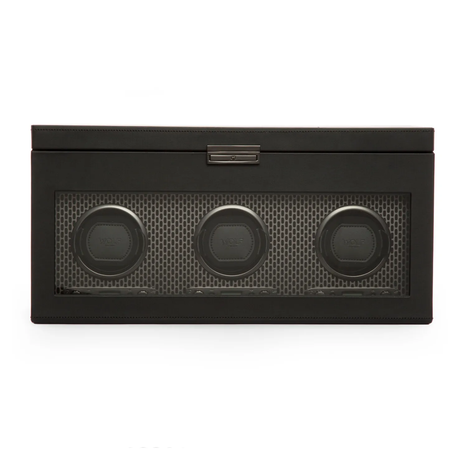 Axis Remontoir pour 3 montres automatiques avec rangements Wolf 1834 Axis en cuir vegan et finitions poudrées