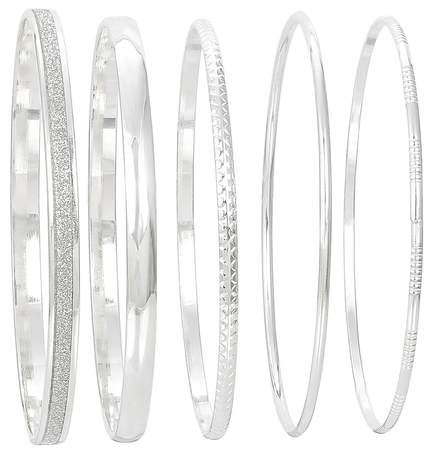 Ensemble de bracelets joncs - Silver Essentials