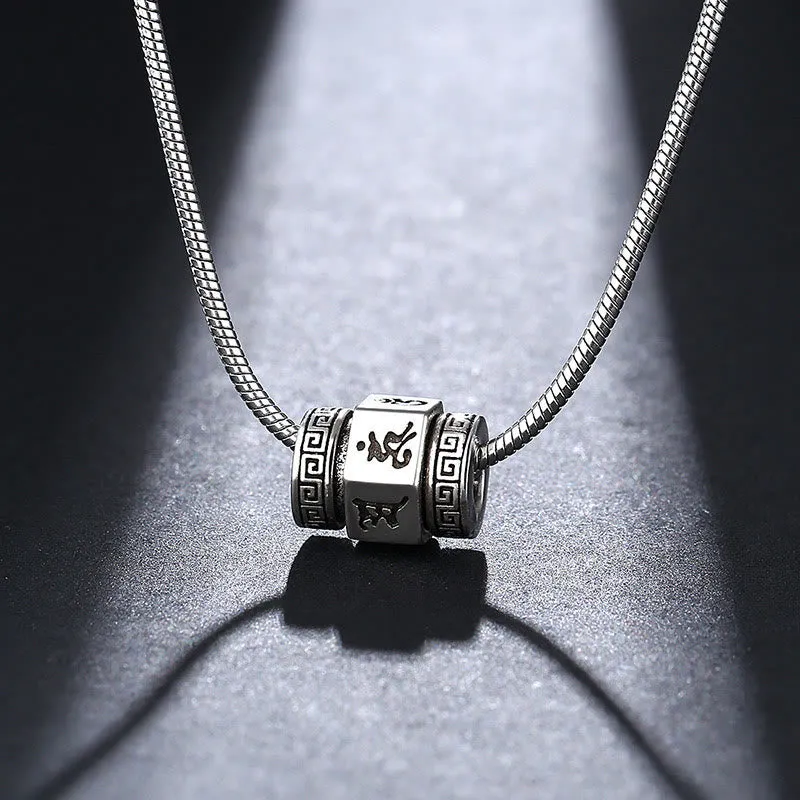 Collier pendentif rotatif tibétain en Buddha Stones Om Mani Padme Hum Peace