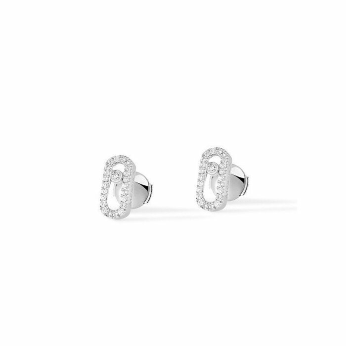 Achat Boucles d'oreilles Messika Move Uno pavées en or blanc et diamants