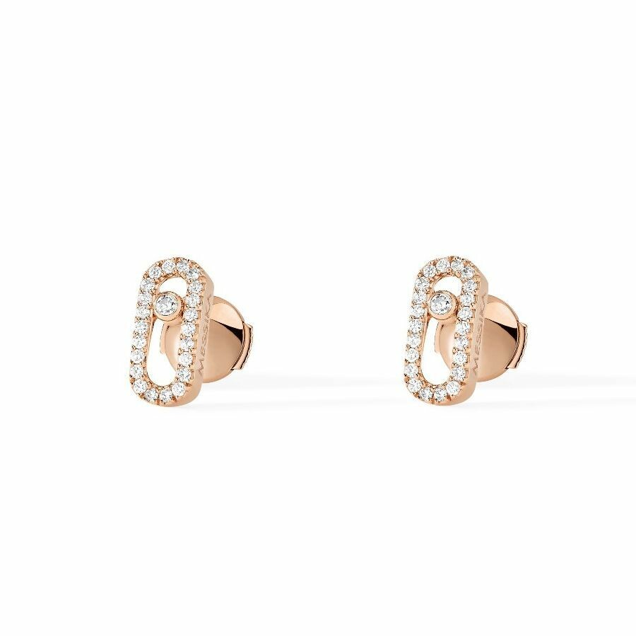 Achat Boucles d'oreilles Messika Move Uno pavées en or rose et diamants