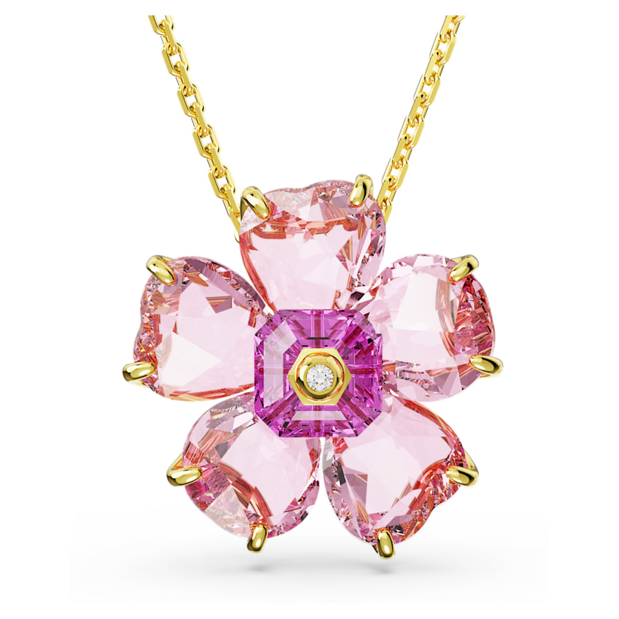 Collier Idyllia Fleur Rose Doré – Swarovski