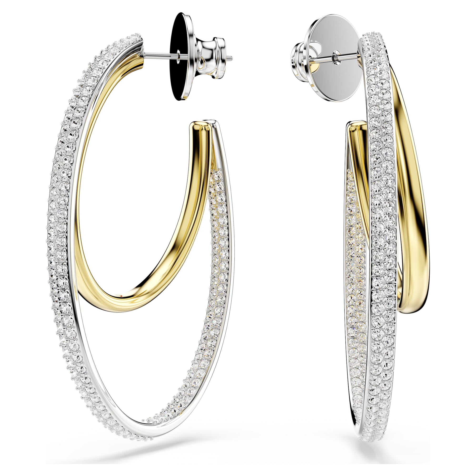 Anneaux d’Oreilles Femme Hyperbola Blanc Mix – Swarovski
