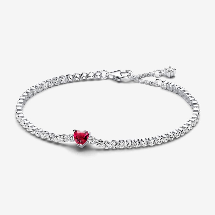 Coeur Rouge & Rivière - Argent - Bracelet Pandora