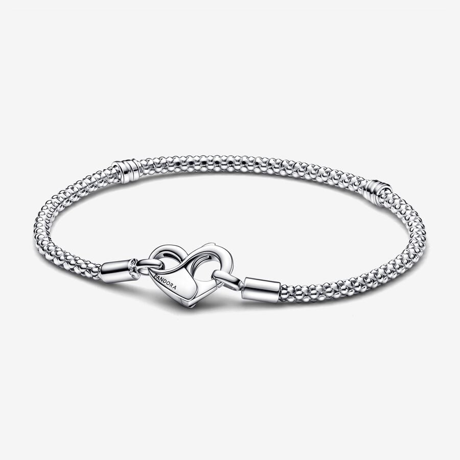 Maille Cloutée - Coeur - Argent - Bracelet - Pandora