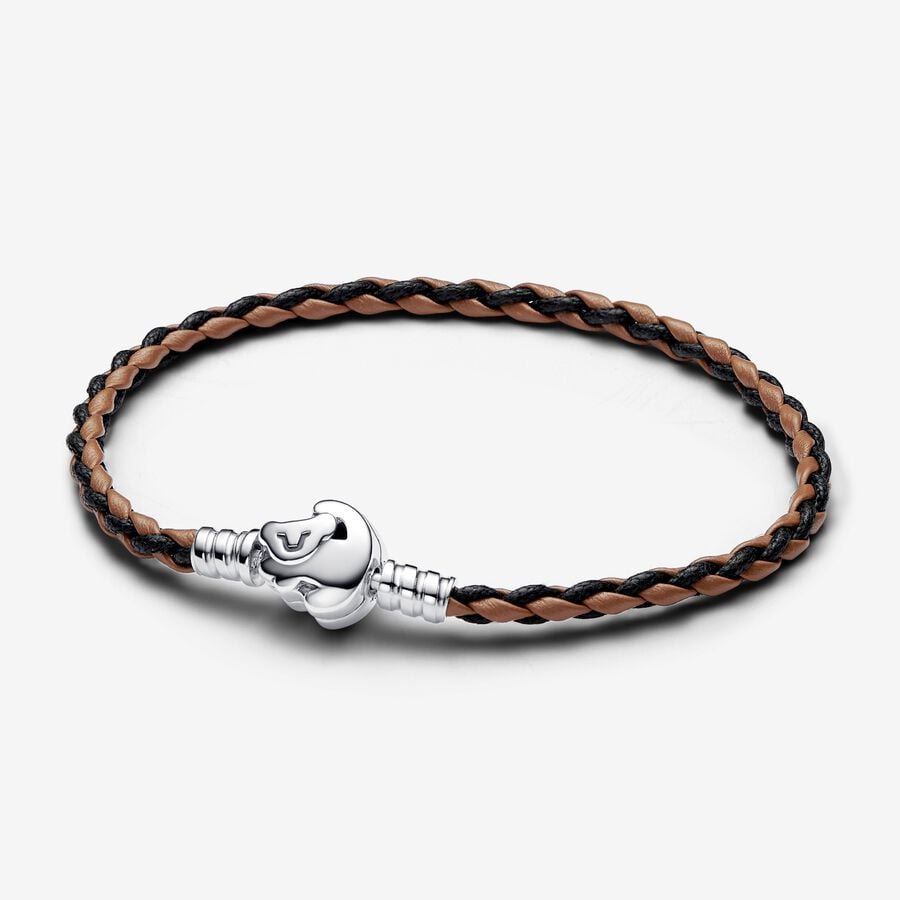 Disney - Le Roi Lion - Cuir Tressé & Argent - Bracelet Pandora