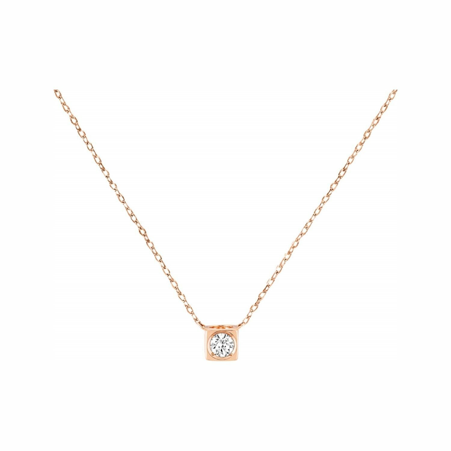 Achat Collier dinh van Le Cube Diamant moyen modèle en or rose et diamant