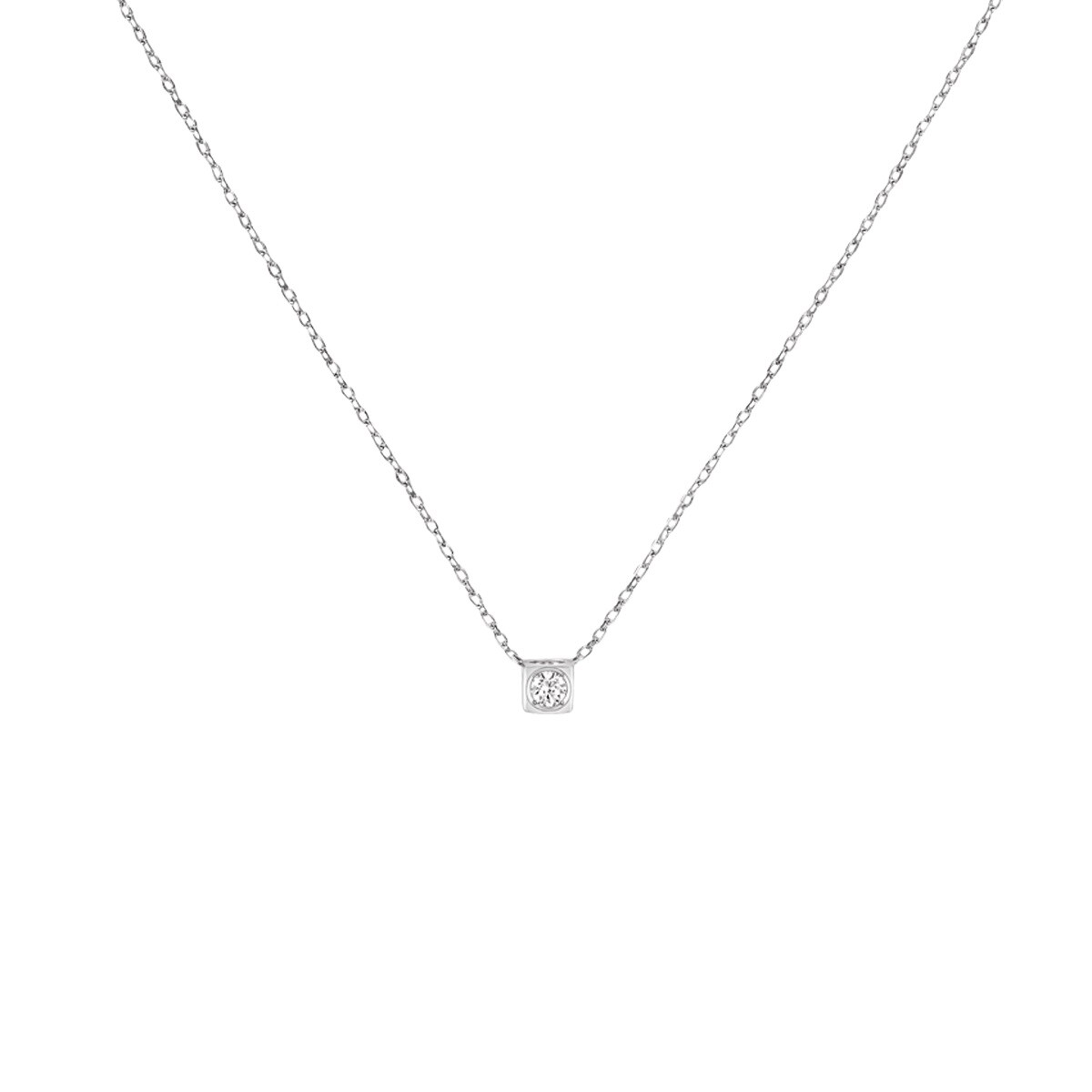Achat Collier dinh van Le Cube Diamant petit modèle en Or blanc et Diamant