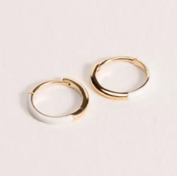 Serena blanc - Créoles en Plaqué Or - Ana et Cha