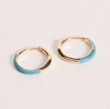 Serena bleu - Créoles en Plaqué Or - Ana et Cha