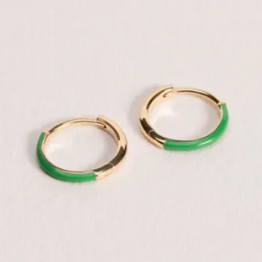 Serena vert - Créoles en Plaqué Or - Ana et Cha