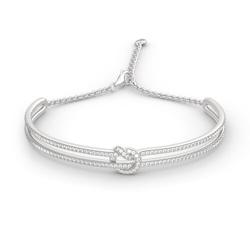 Jeulia Bracelet Jonc en Argent Sterling avec Nœud
