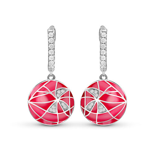 Jeulia Boucles d'oreilles Goutte "Courbe" Émail Argent Sterling