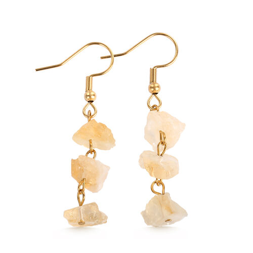 Jeulia "Promotion du bonheur" Boucles d'oreilles Drop Naturel Citrine Cristal Jaune