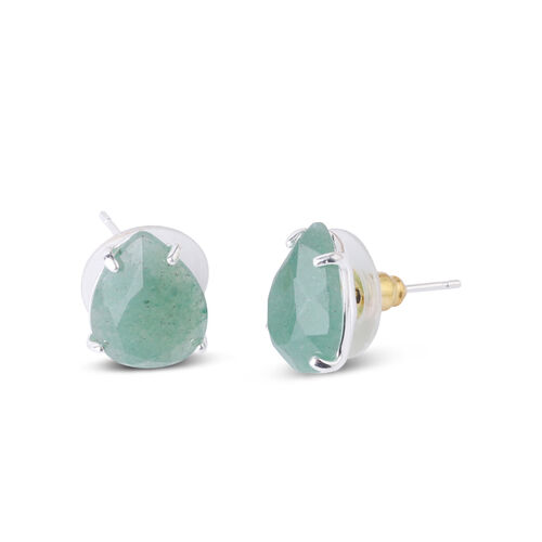 Jeulia "Énergie apaisante" Boucles d'oreilles en forme de Poire Naturel Aventurine Verte